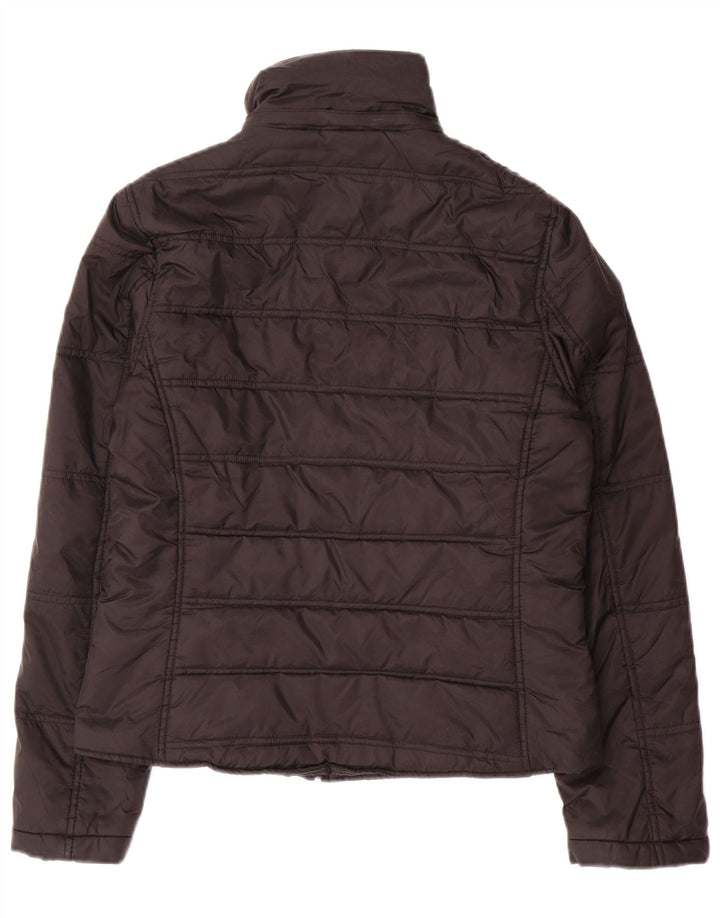 Zara Damen Wattierte Jacke UK 16 Large Schwarz Nylon
