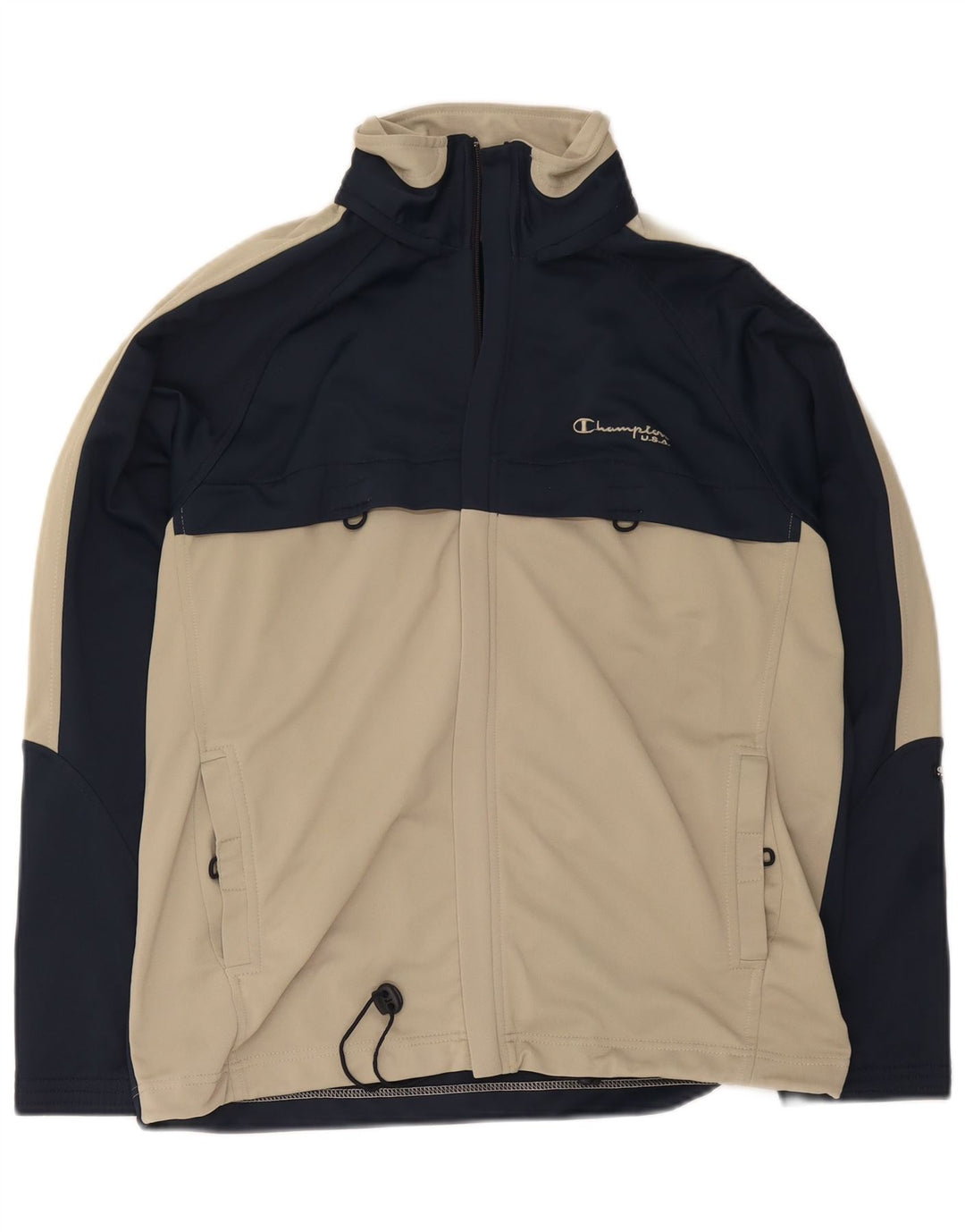 Champion Herren-Trainingsanzugoberteil mit Grafik, mittleres Marineblau, Farbblock