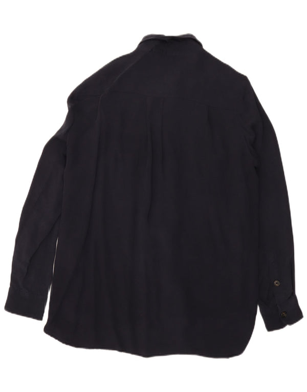 Massimo Dutti Damen-Cordhemd mit lockerer Passform, UK 14, mittleres marineblaues Cupro