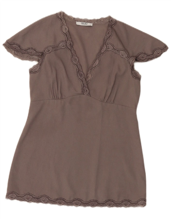 Liu Jo Damen Bluse Top UK 8 Small Grau