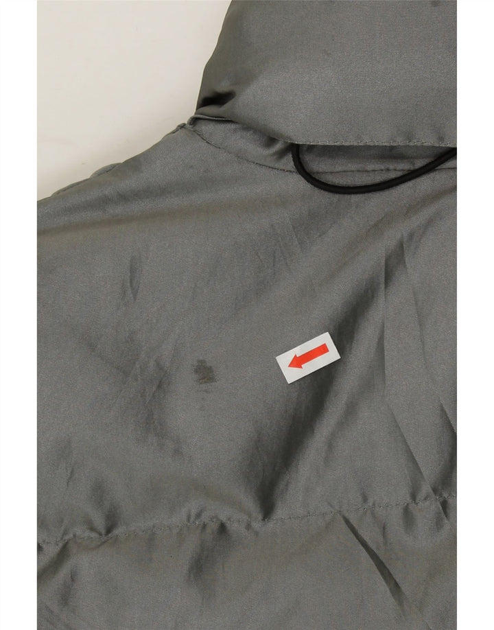 VINTAGE Womens Hooded Padded Jacket UK 38/40 Medium Grey Polyester Vintage Vintage and Second-Hand Vintage from Messina Hembry 