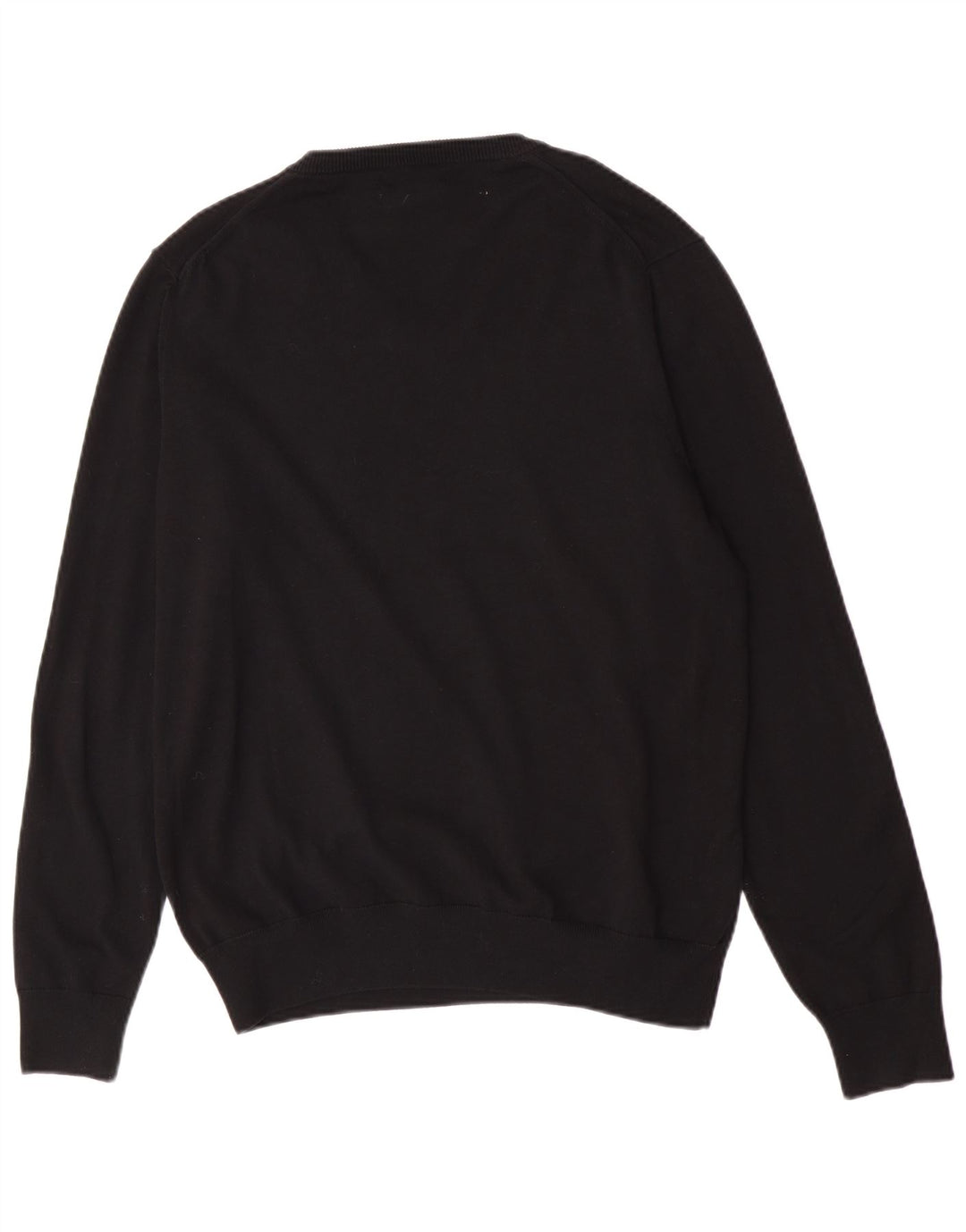 Marks & Spencer Herren-Pullover mit V-Ausschnitt, groß, aus schwarzer Baumwolle