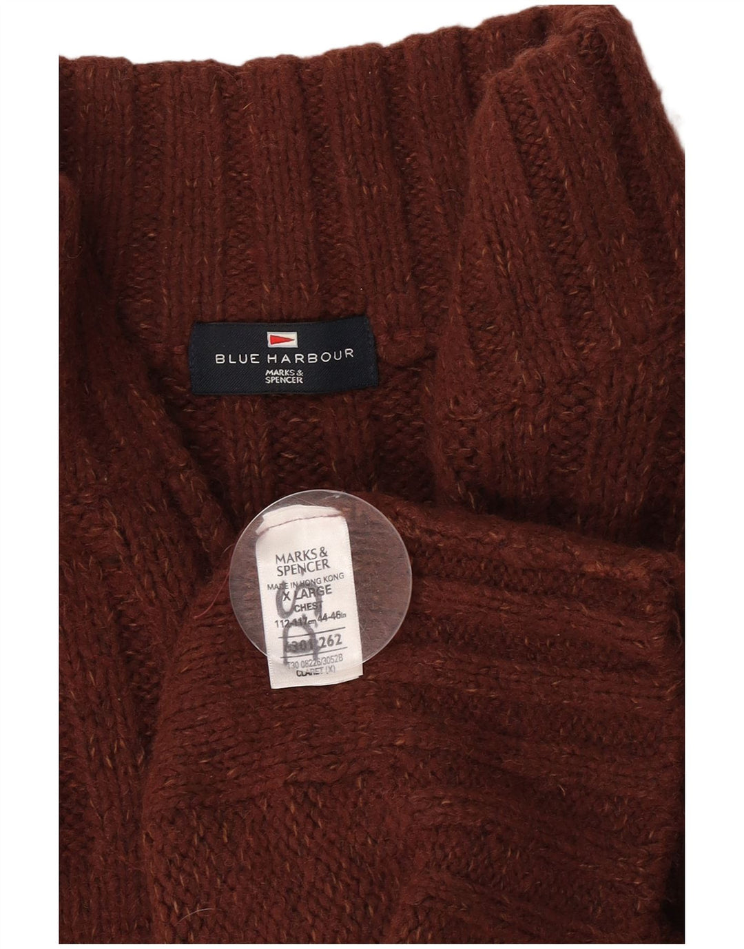 Marks & Spencer Herren-Pullover mit Reißverschluss, XL, braunes Acryl