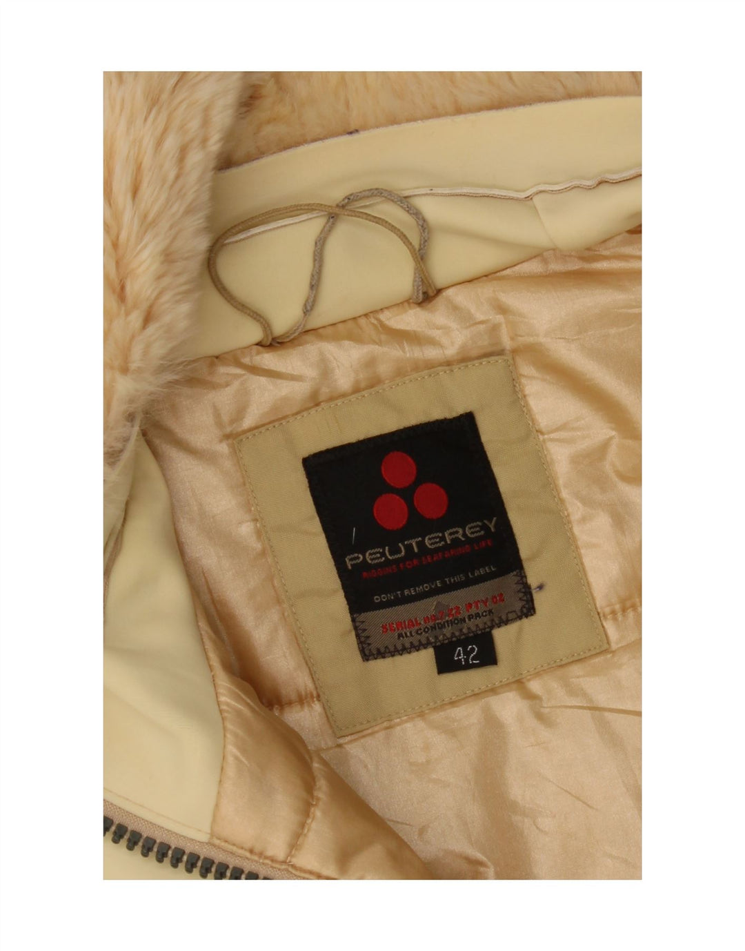 PEUTEREY Wattierter Damenmantel mit Kapuze IT 42 Mittelbeige