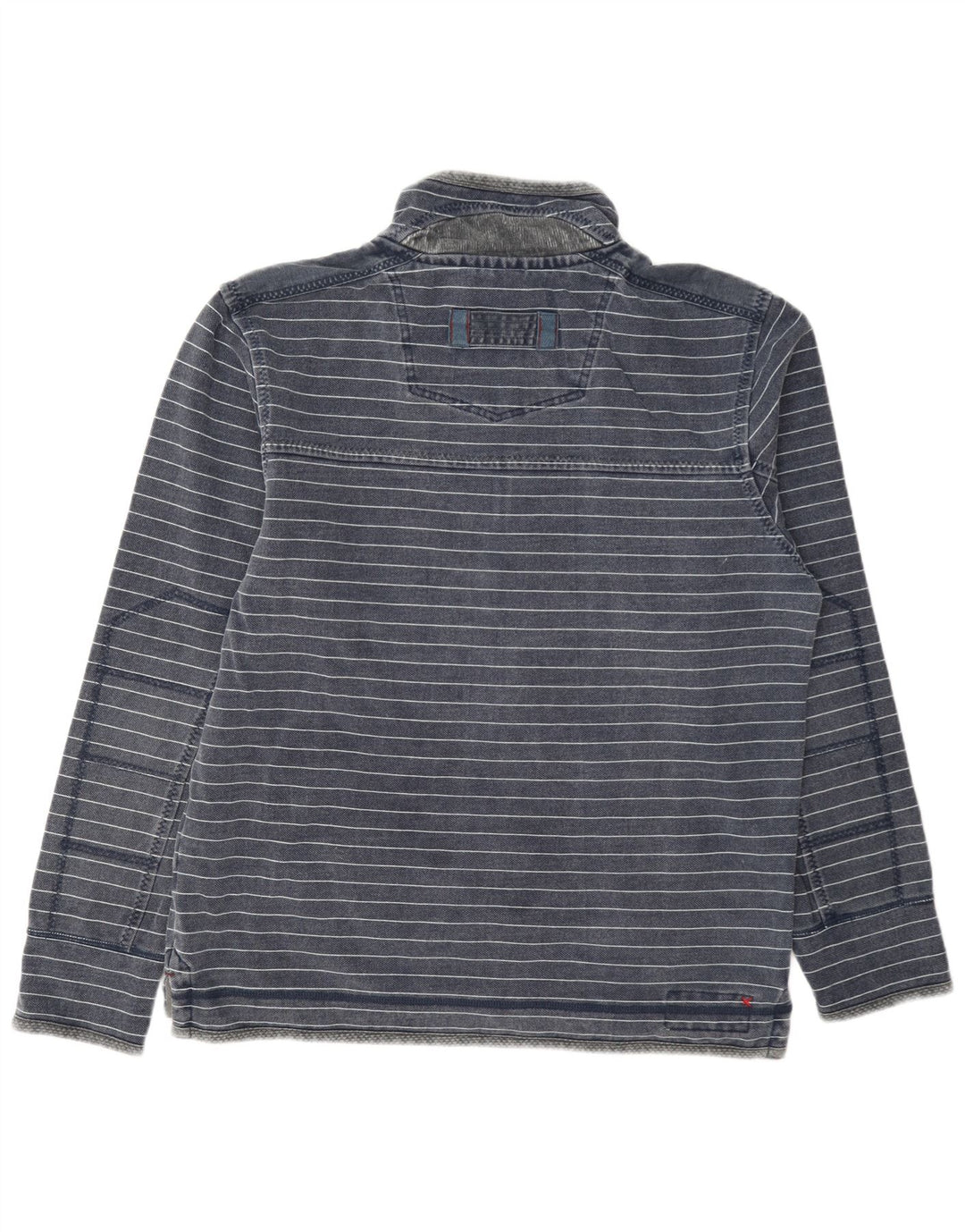 Fat Face Herren-Sweatshirt mit Reißverschluss am Hals, mittelgroß, marineblau, gestreift, Baumwolle