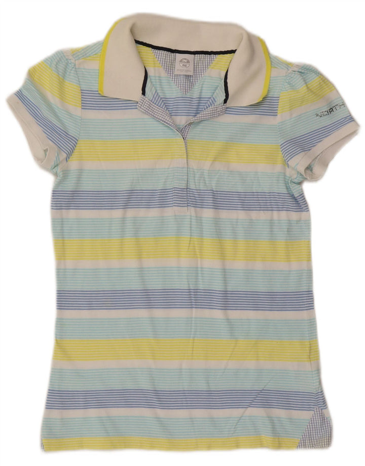 North Sails Damen Poloshirt UK 12 Medium Mehrfarbig gestreift aus Baumwolle