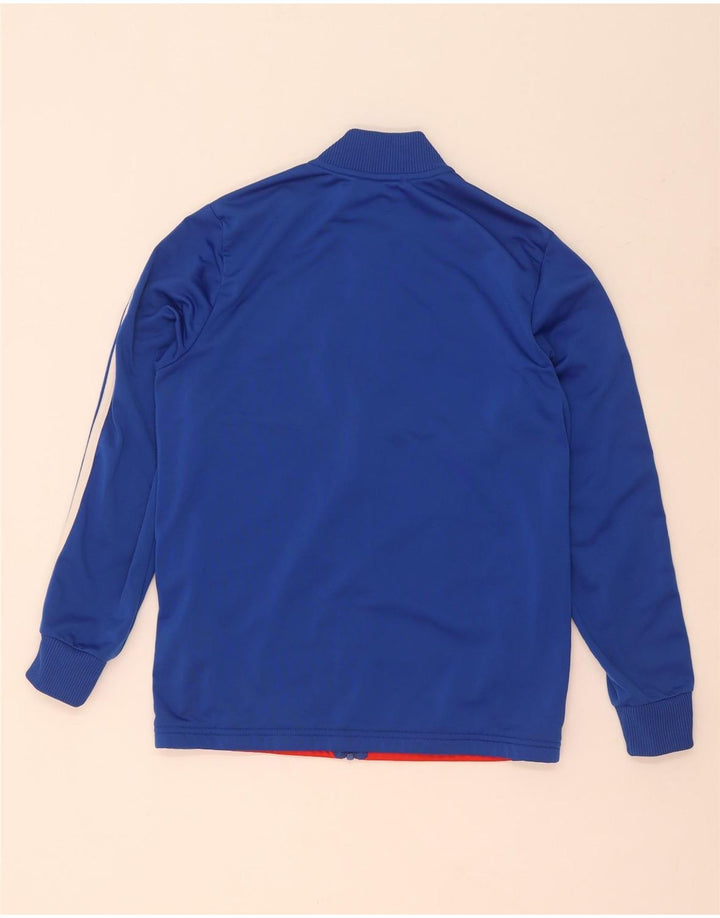 Adidas Jungen-Trainingsanzug-Top-Jacke, 13–14 Jahre, blaues Colourblock-Polyester