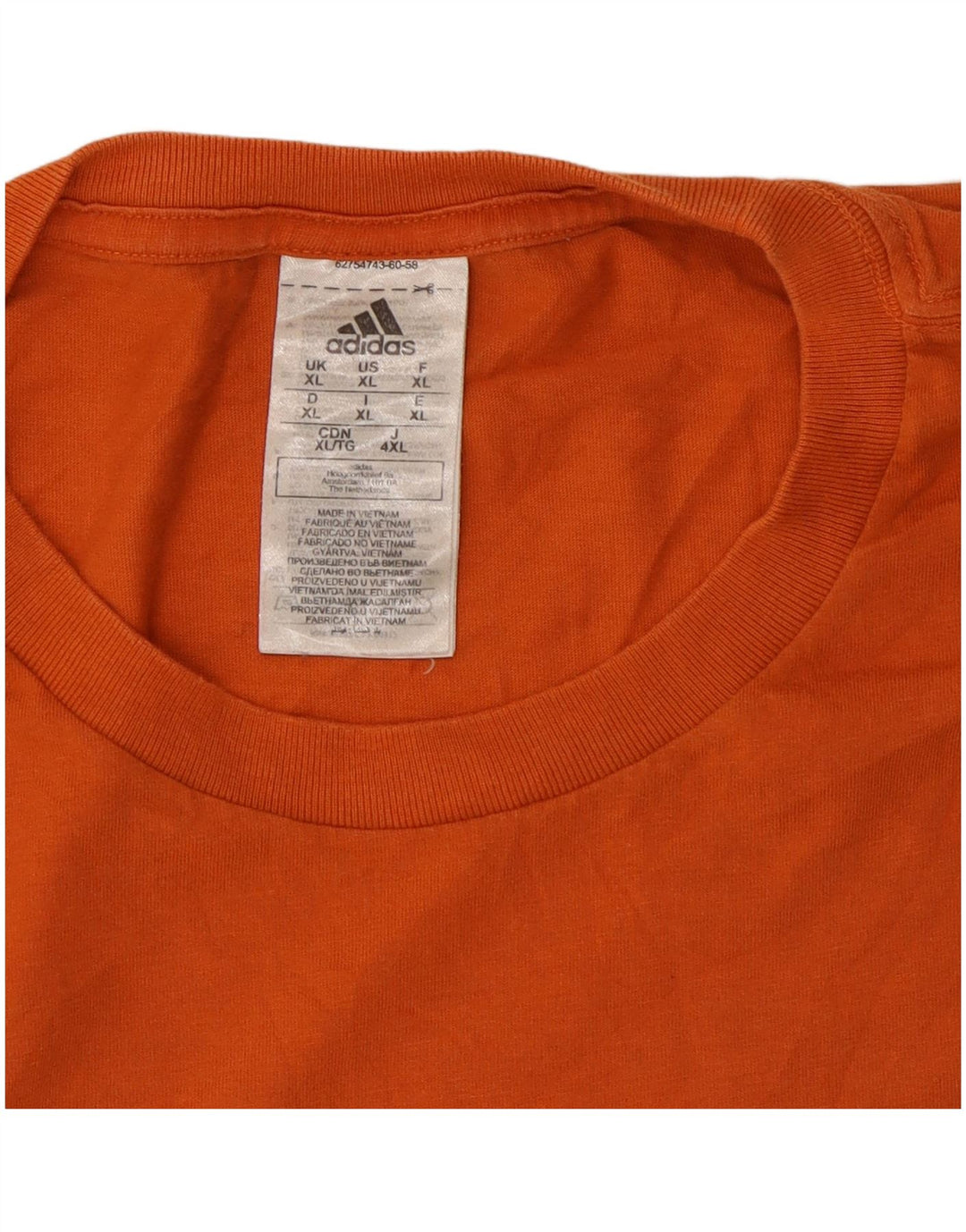 Adidas Herren T-Shirt Top XL Orange Baumwolle