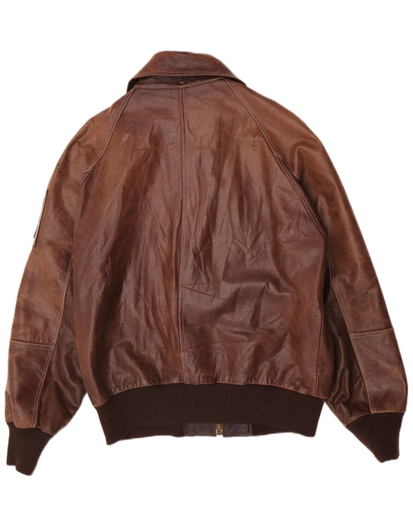 Vintage Herren Leder Bomberjacke IT 52 2XL Braun
