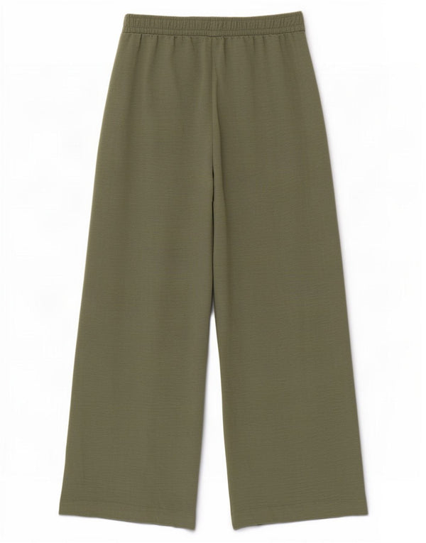 Zara Damen-Hose mit weitem Bein, mittelgroß, W28, L26, grünes Polyester