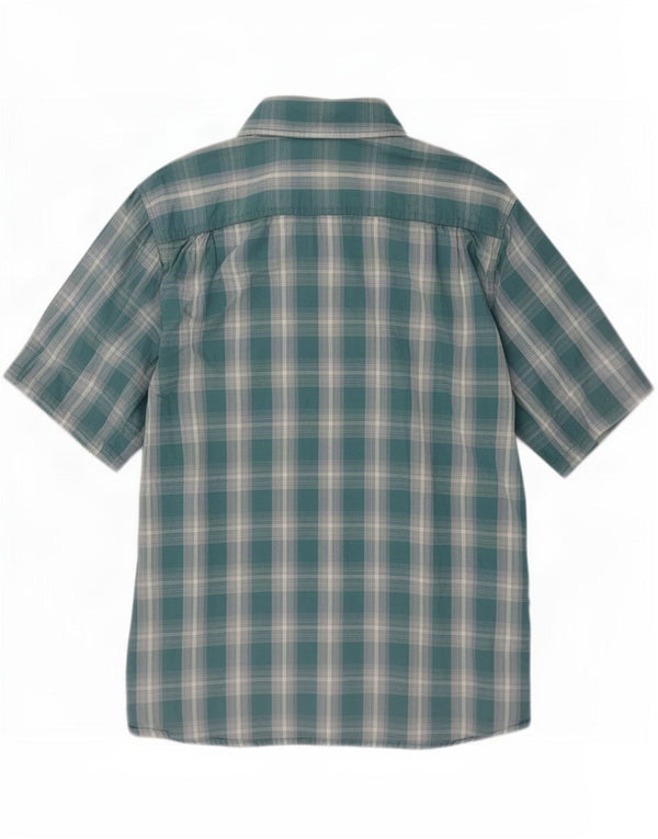 Wrangler Herren-Kurzarmhemd 3XL, blau kariert, Baumwolle