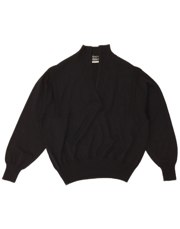 Luisa Spagnoli Damen Rollkragenpullover Pullover UK 16 Große schwarze Wolle