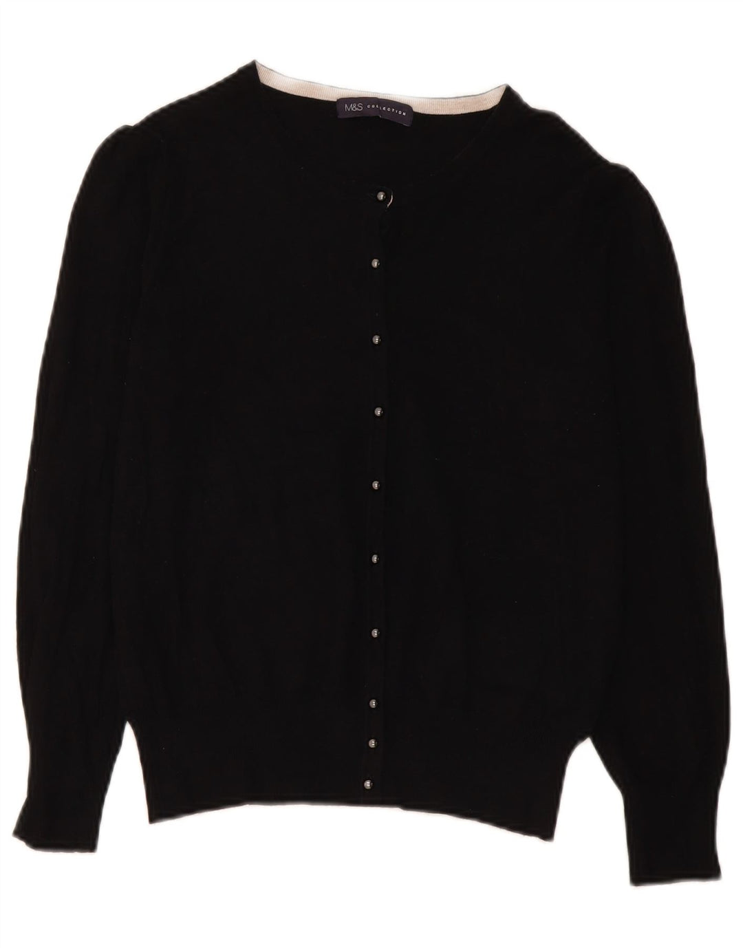 Marks & Spencer Damen-Cardigan-Pullover UK 14 Mittelschwarze Viskose