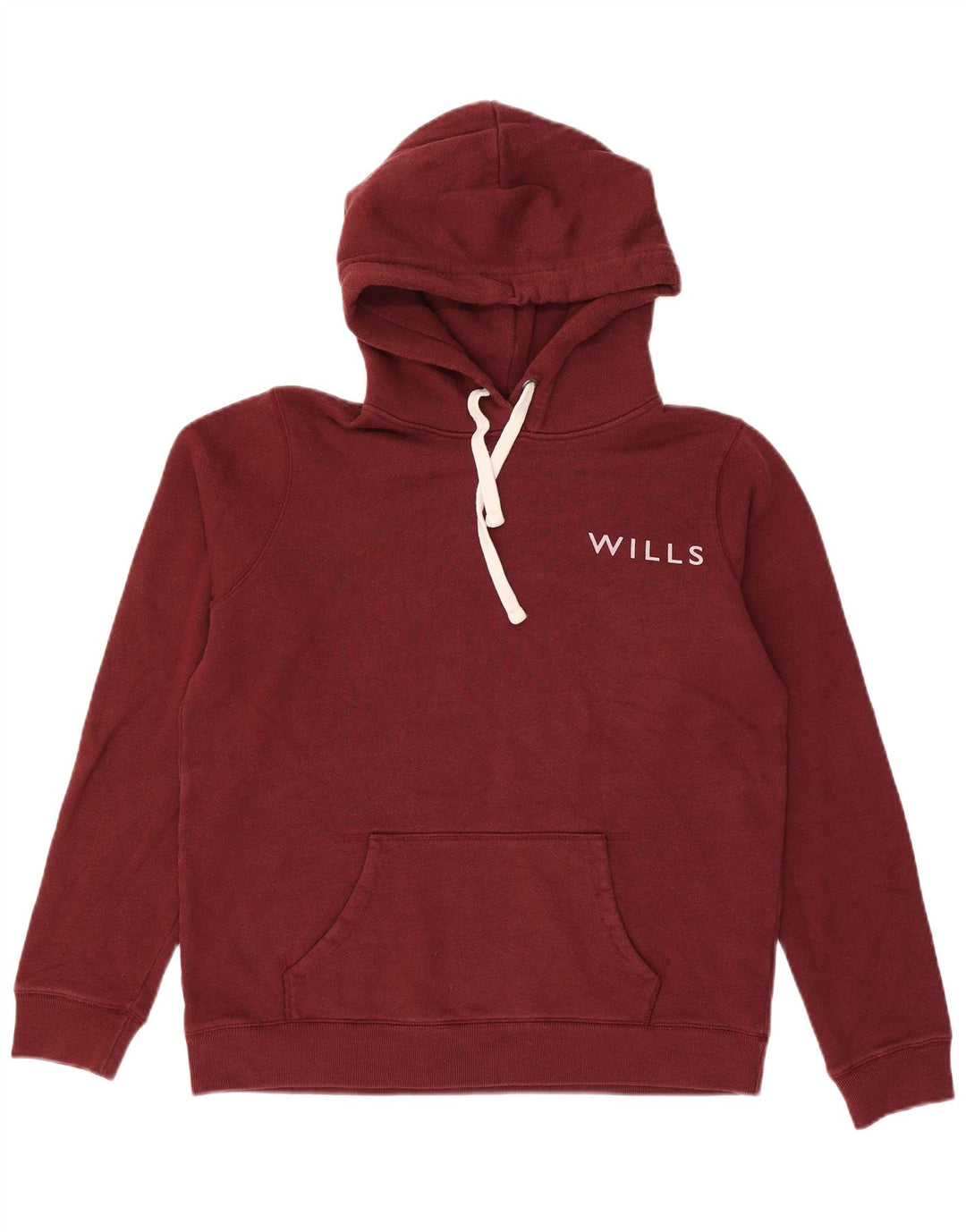 JACK WILLS Damen-Kapuzenpullover mit Grafik, UK 12, mittlere Burgunderrote Baumwolle