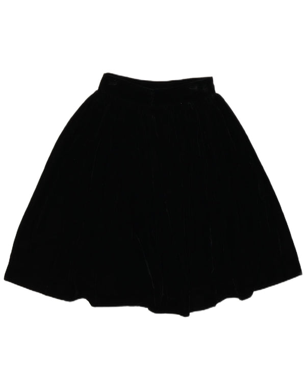 Vintage Damen High Waist Flared Rock W24 XS Schwarz