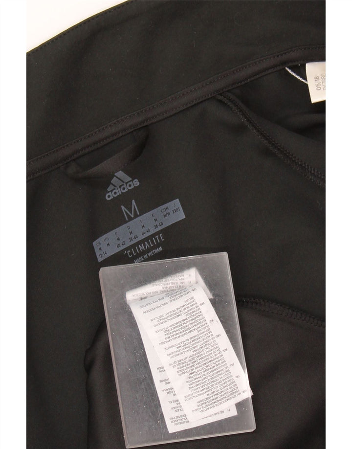 ADIDAS Damen Climalite Trainingsanzug Top Jacke UK 12/14 Medium Schwarz