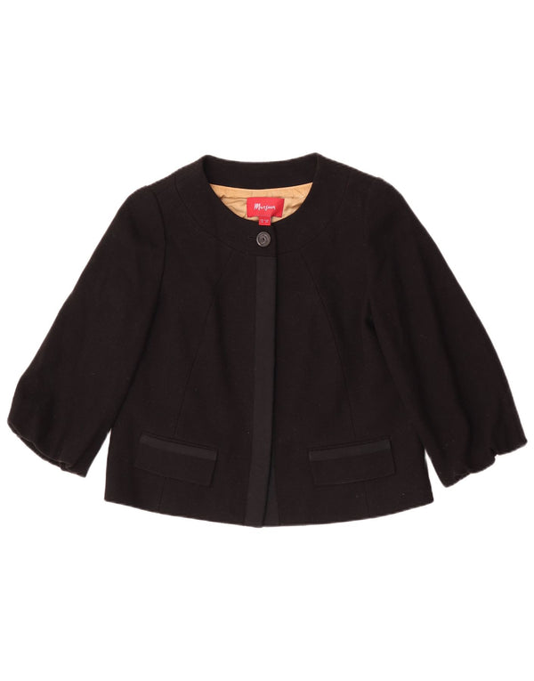 Monsoon Damen-Bolerojacke mit 3/4-Ärmeln, UK-Gr. 10, Größe S, schwarze Wolle