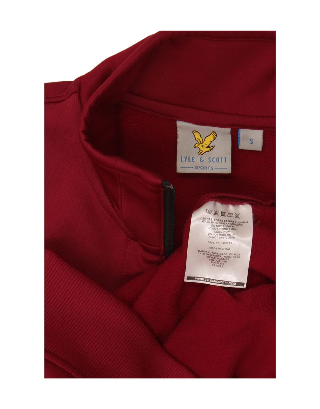 Lyle & Scott Herren-Trainingsanzug-Oberteil, Jacke, Größe S, kastanienbraunes Polyester