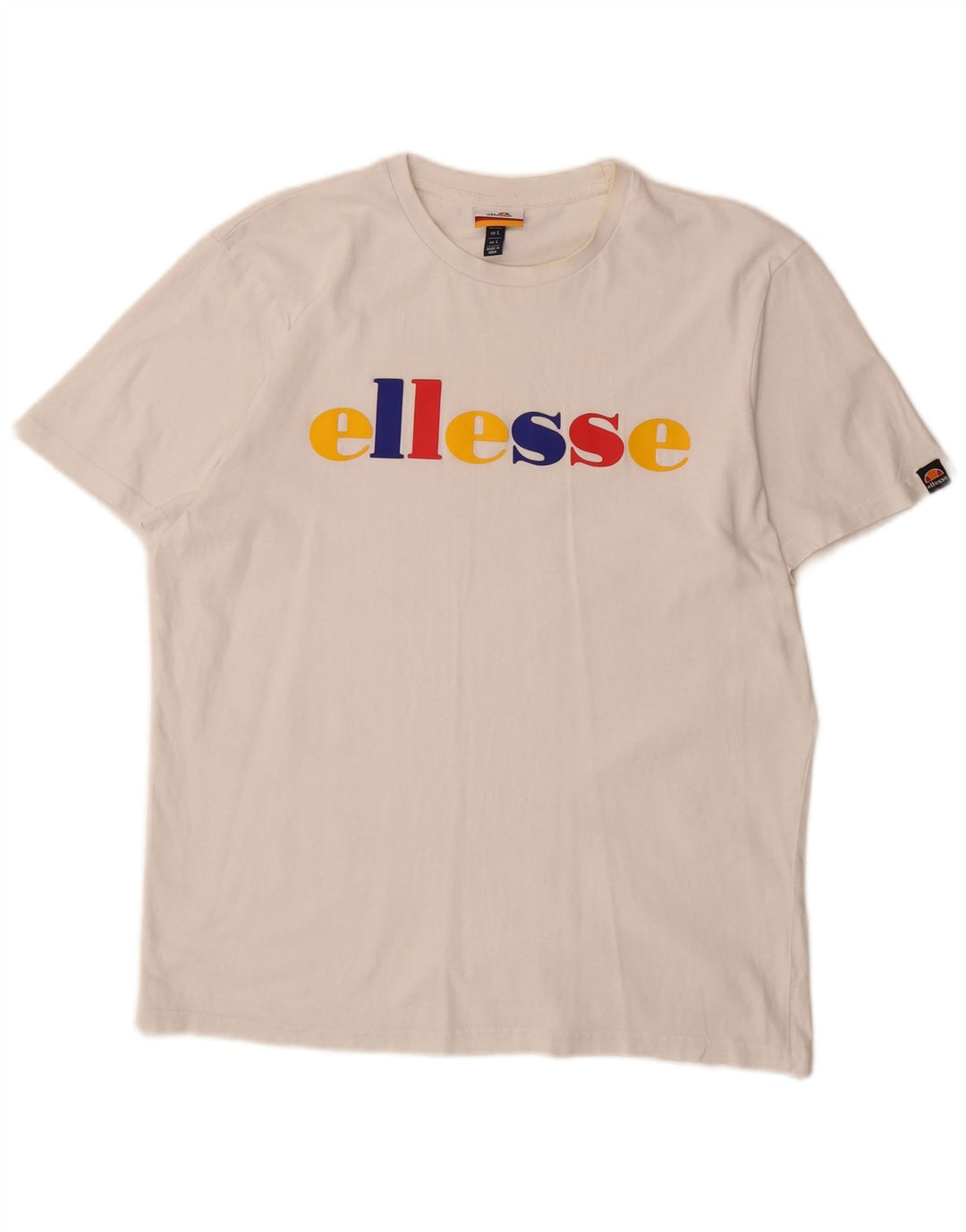 ELLESSE Herren-T-Shirt mit Grafik, Größe L, Weiß