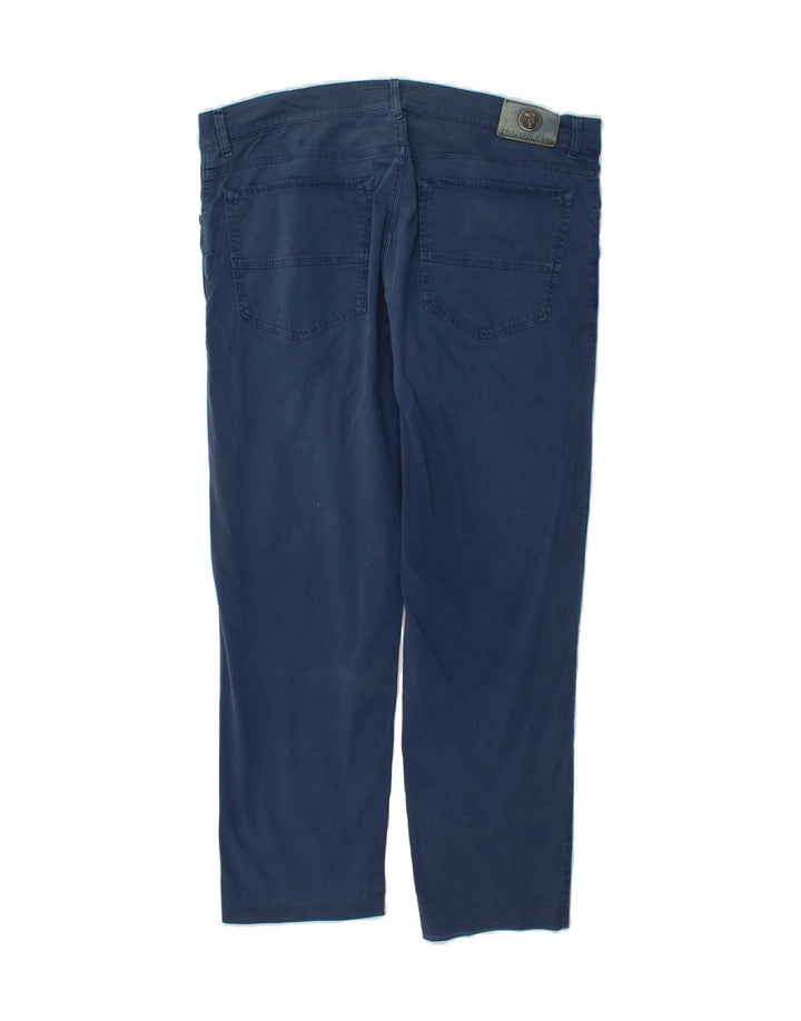 TRUSSARDI Mens Straight Casual Trousers W38 L28 Blue Vintage Trussardi and Second-Hand Trussardi from Messina Hembry 