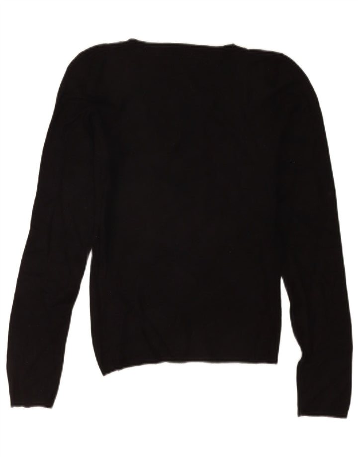 Zara Damen-Pullover mit V-Ausschnitt, Größe S, Größe S, Schwarz, Viskose