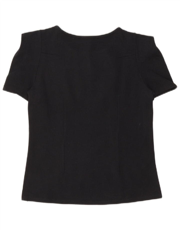 ZARA Damen Blusentop UK 12 Medium Marineblau