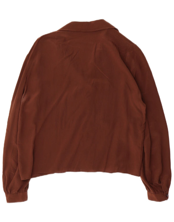 VINTAGE Damen Hemdbluse UK 16 Large Braun