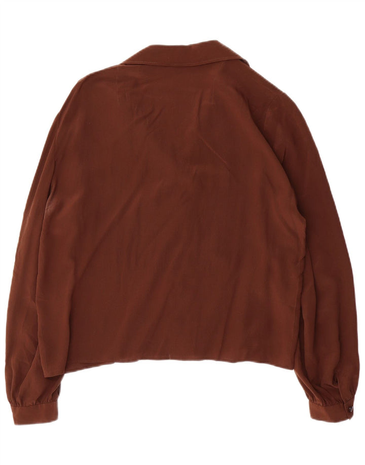 VINTAGE Damen Hemdbluse UK 16 Large Braun