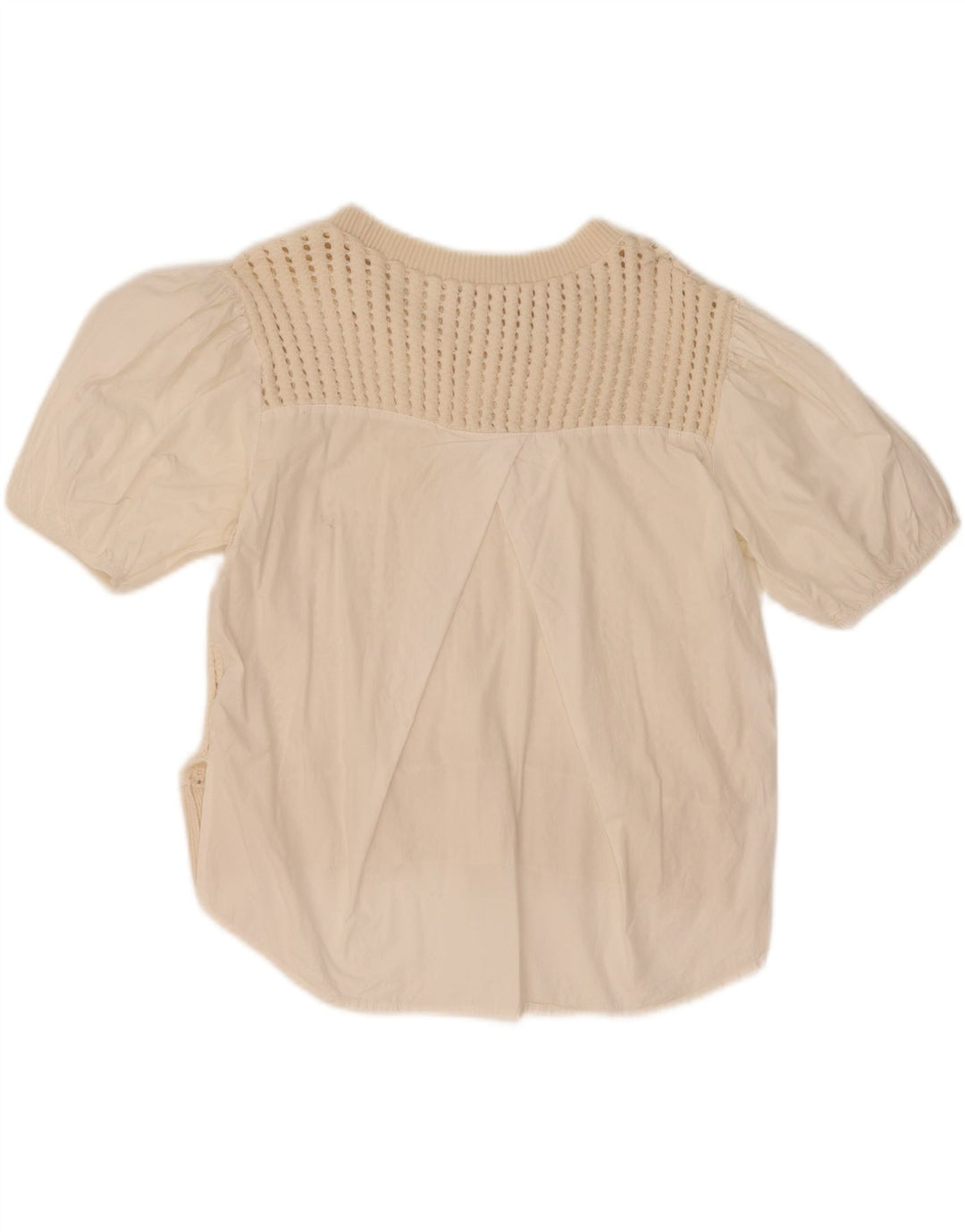 Zara Damen-Häkelblusenoberteil, UK-Größe 44, mittelweiße Baumwolle