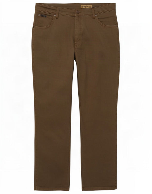 Wrangler Herren Texas Stretch Gerade Freizeithose W36 L32 Braune Baumwolle