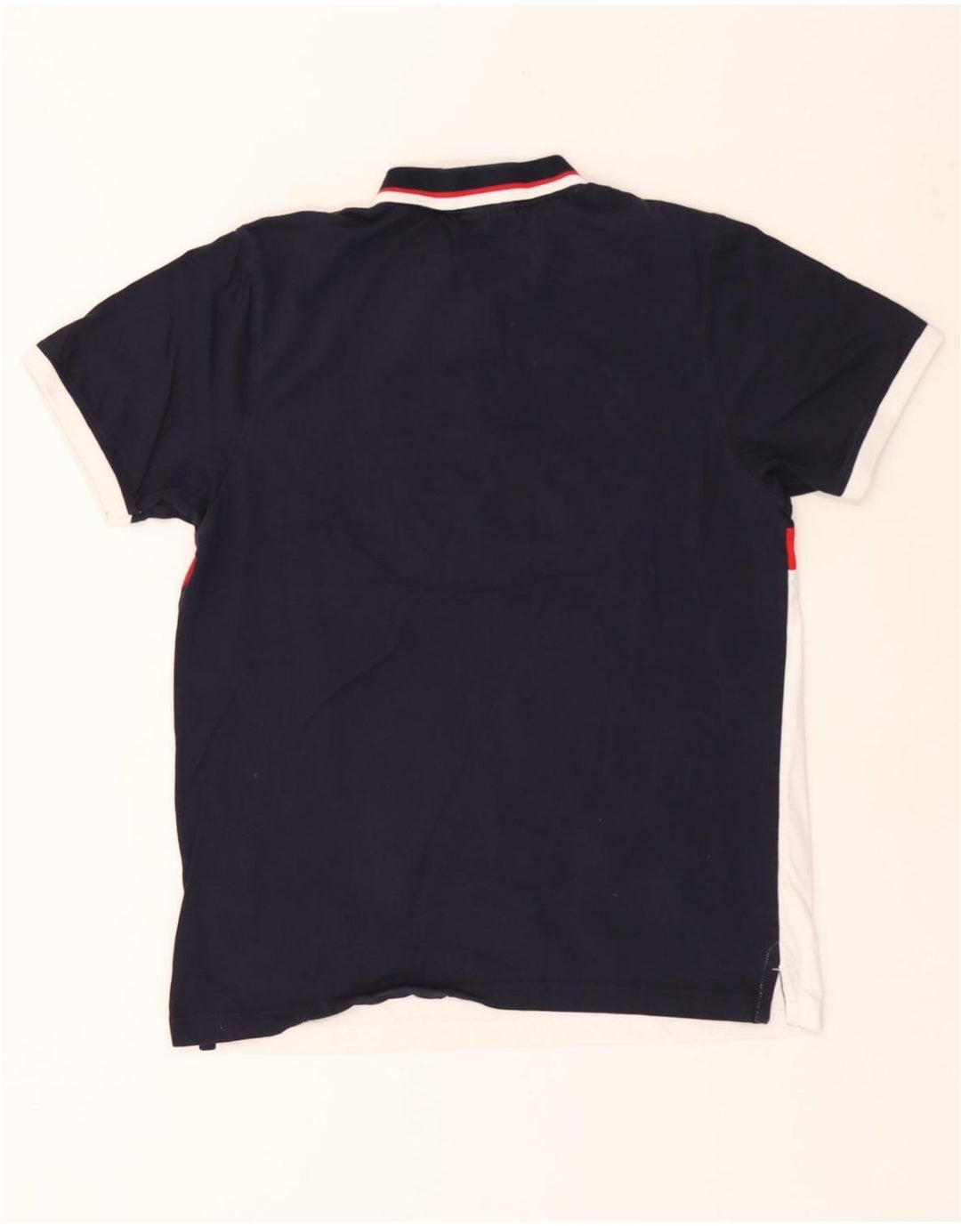 FILA Mens Polo Shirt Small Navy Blue Colourblock Cotton Vintage Fila and Second-Hand Fila from Messina Hembry 