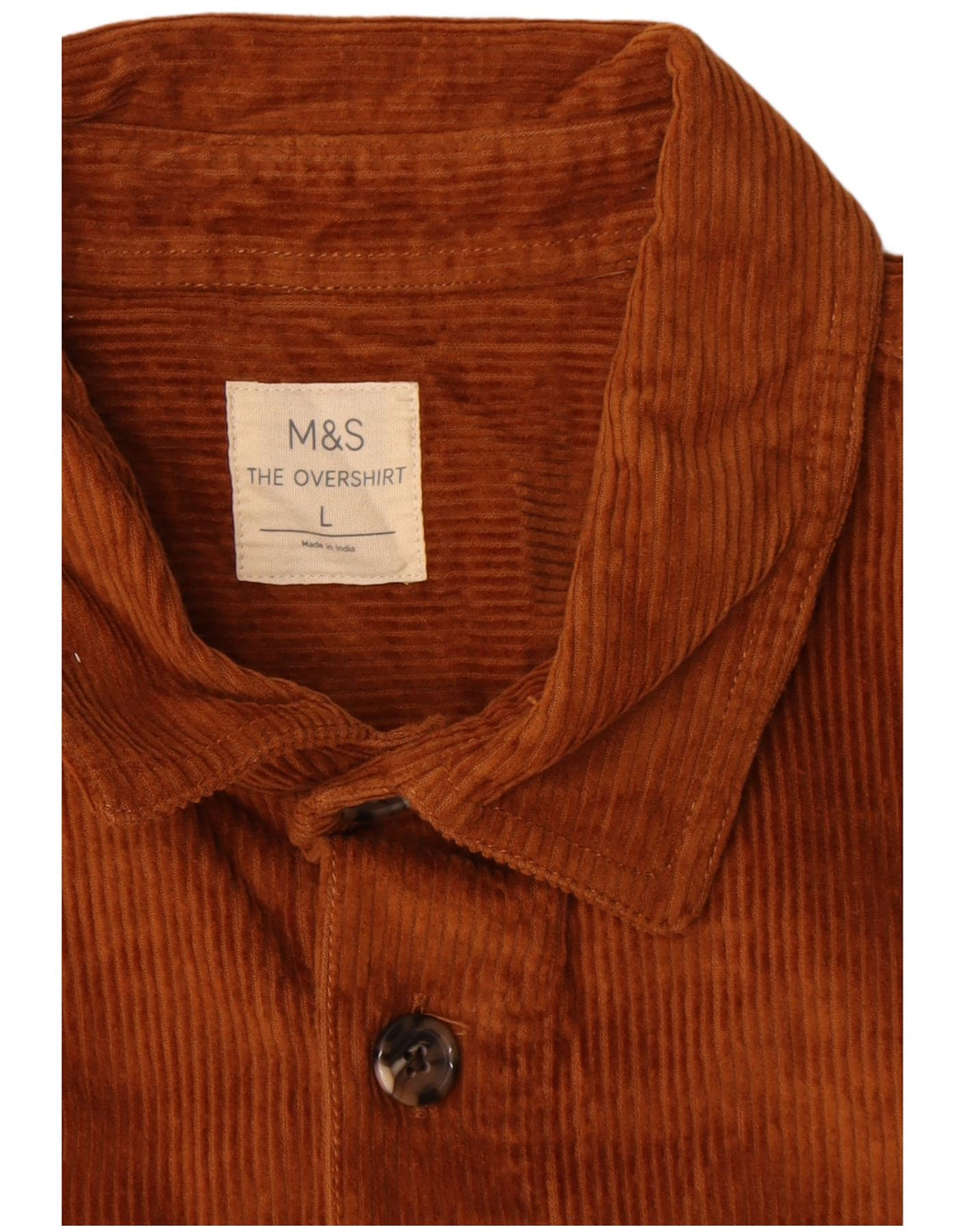Marks & Spencer Herren-Overshirt aus Cord, Größe L, braun, Baumwolle