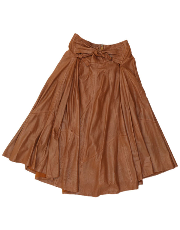 Vintage Damen Lederrock mit hoher Taille, ausgestellt, W26, klein, braun