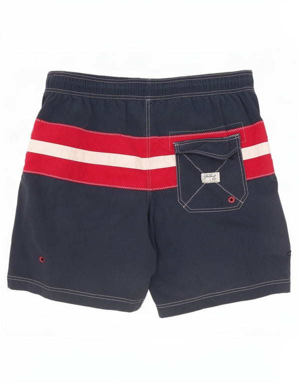 Fat Face Herren-Badeshorts XL aus marineblauer Colourblock-Baumwolle