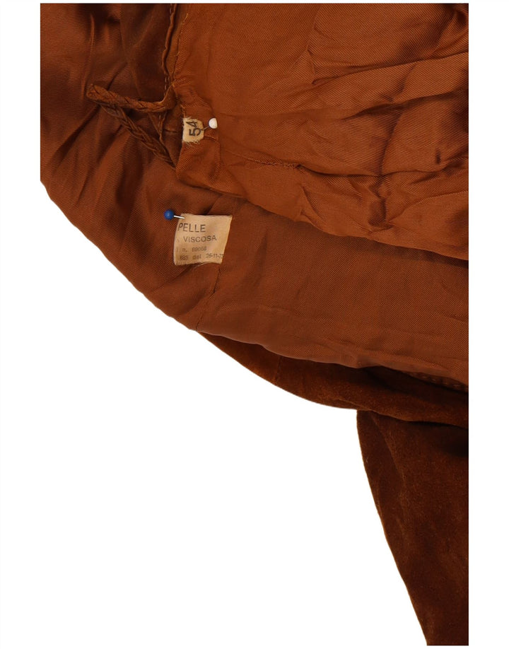 Vintage Herren Wildlederjacke IT 54 2XL Braunes Leder
