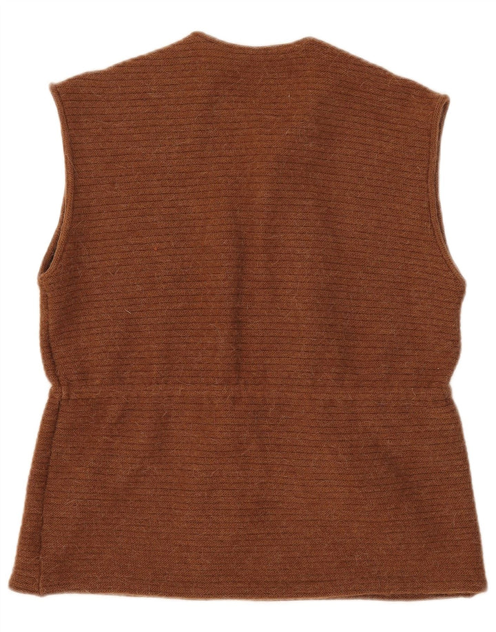 Vintage Damen Tanktop mit Rüschen vorne, UK 16, Größe L, Braun