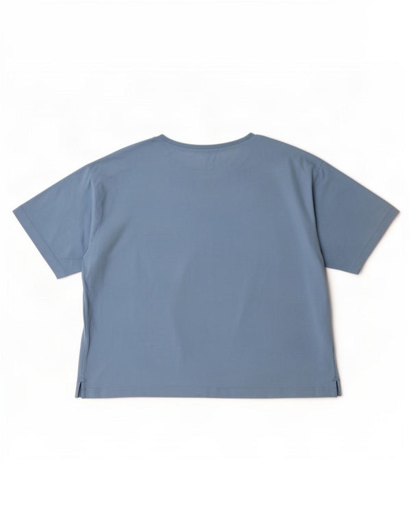 Puma Damen Crop Oversized T-Shirt Top UK 10 Small Blau Baumwolle