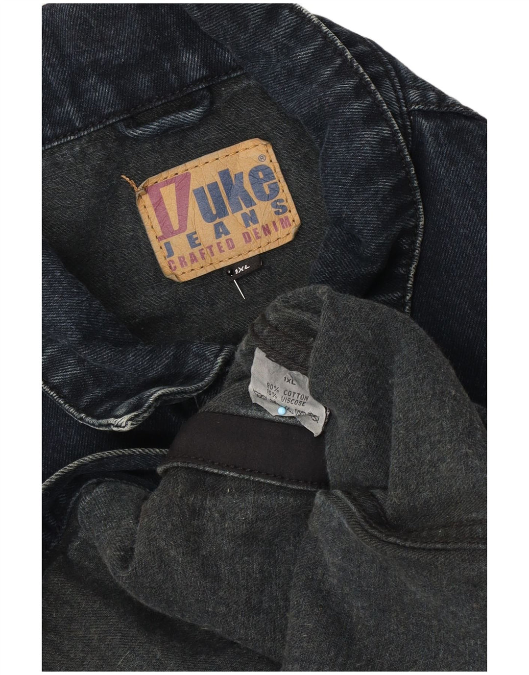 Duke Herren Jeansjacke UK 42 XL Marineblau Baumwolle Classic