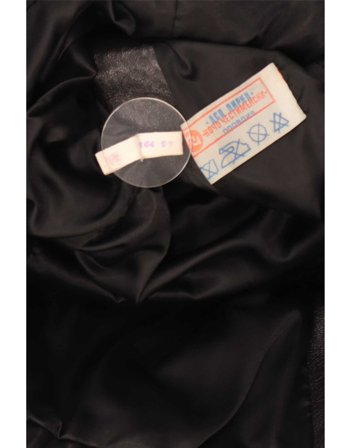 Vintage Damen Lederjacke UK 10 Small Schwarz