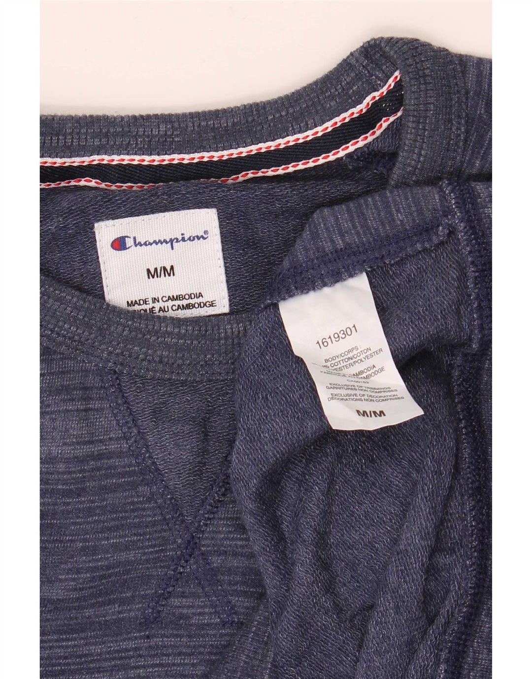 Champion Herren-Sweatshirt, mittelgroß, marineblau, gestreift, Baumwolle