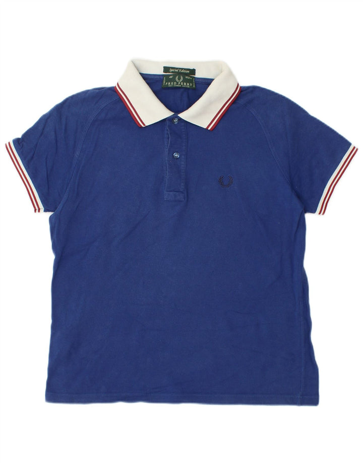 FRED PERRY Herren-Poloshirt, kleine blaue Baumwolle