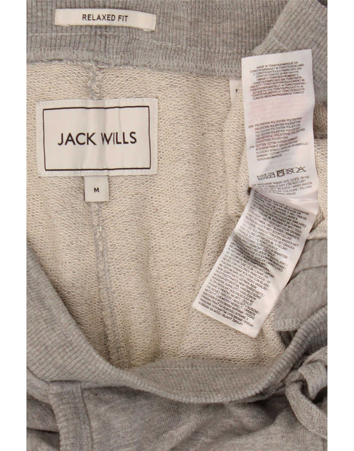 Jack Wills Damen-Trainingshose mit Grafik, UK 14, Mittelgrau meliert