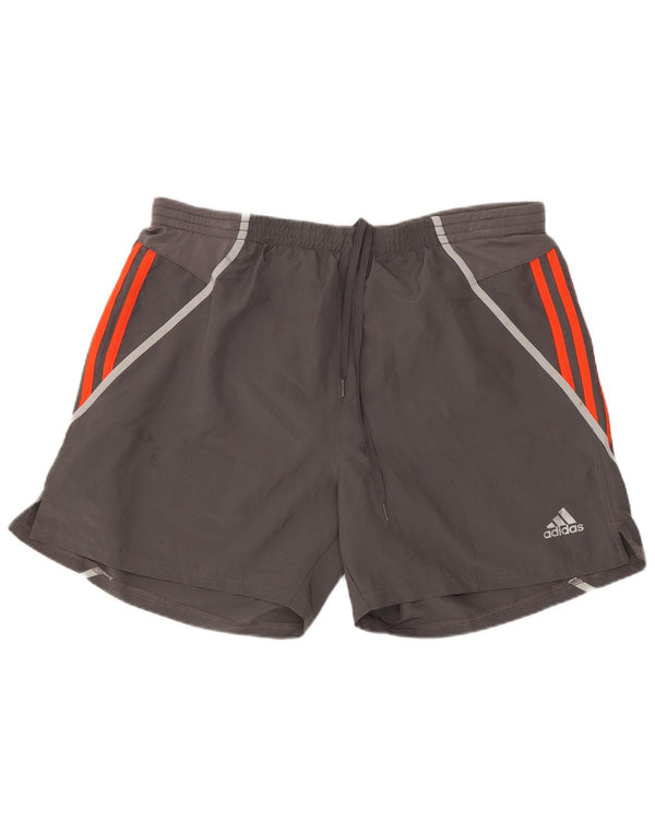 Adidas Herren-Badeshorts aus mittelgrauem Colourblock-Polyester