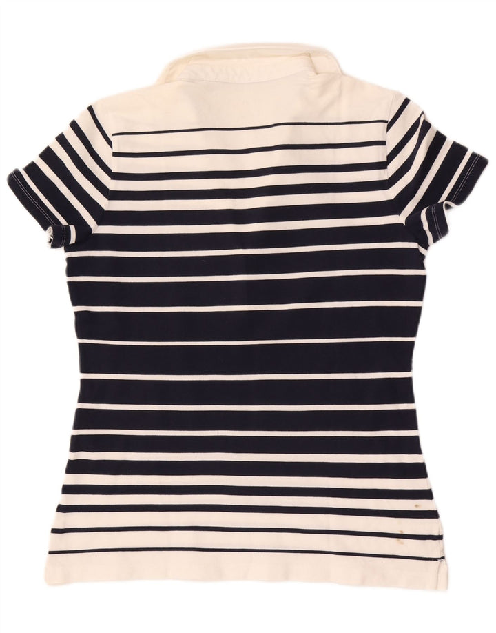 Tommy Hilfiger Damen Poloshirt UK 14 Mittel Marineblau gestreift