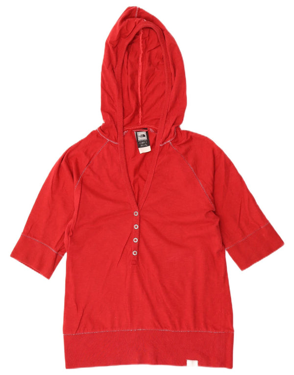 The North Face Damen-T-Shirt mit Kapuze, UK 6 XS, rote Baumwolle