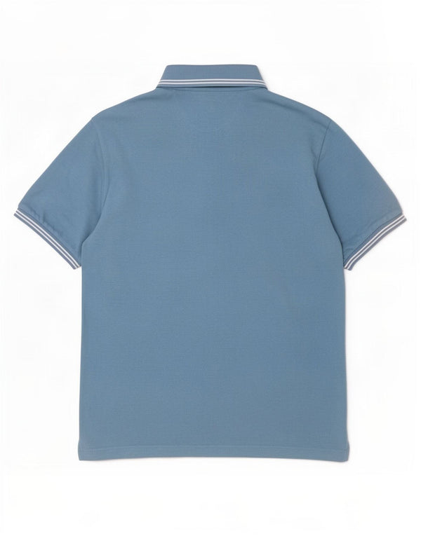 Champion Herren Easy Fit Poloshirt Mittelblau gestreift aus Baumwolle
