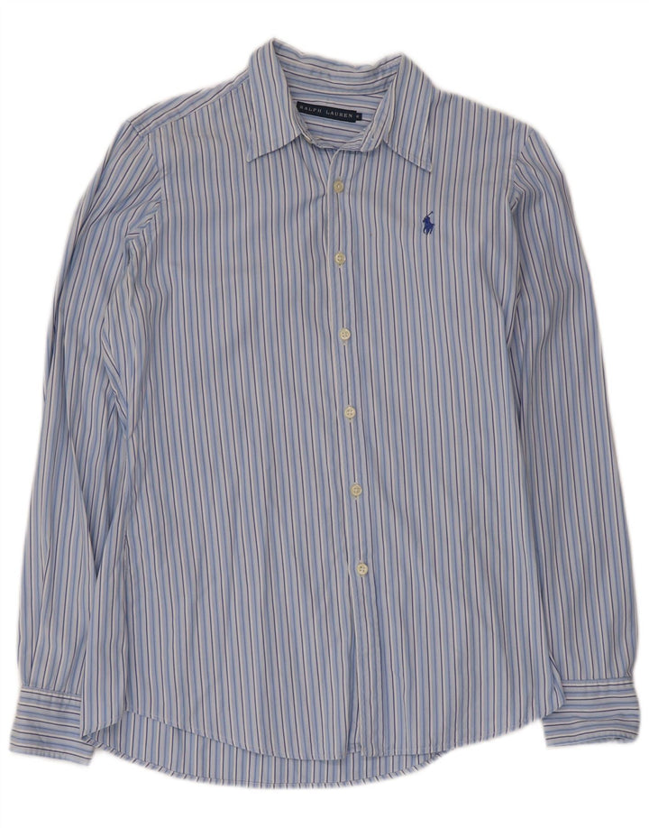 Ralph Lauren Damenhemd US 8 Mittelblau gestreift aus Baumwolle