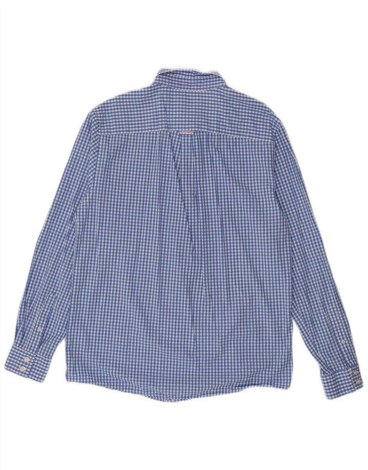 Crew Clothing Herren-Hemd mit klassischer Passform, mittelblaue Gingham-Baumwolle