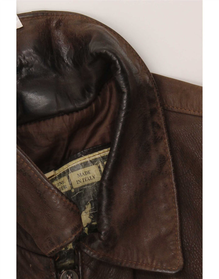 Vintage Herren Lederjacke UK 36 Small Brown