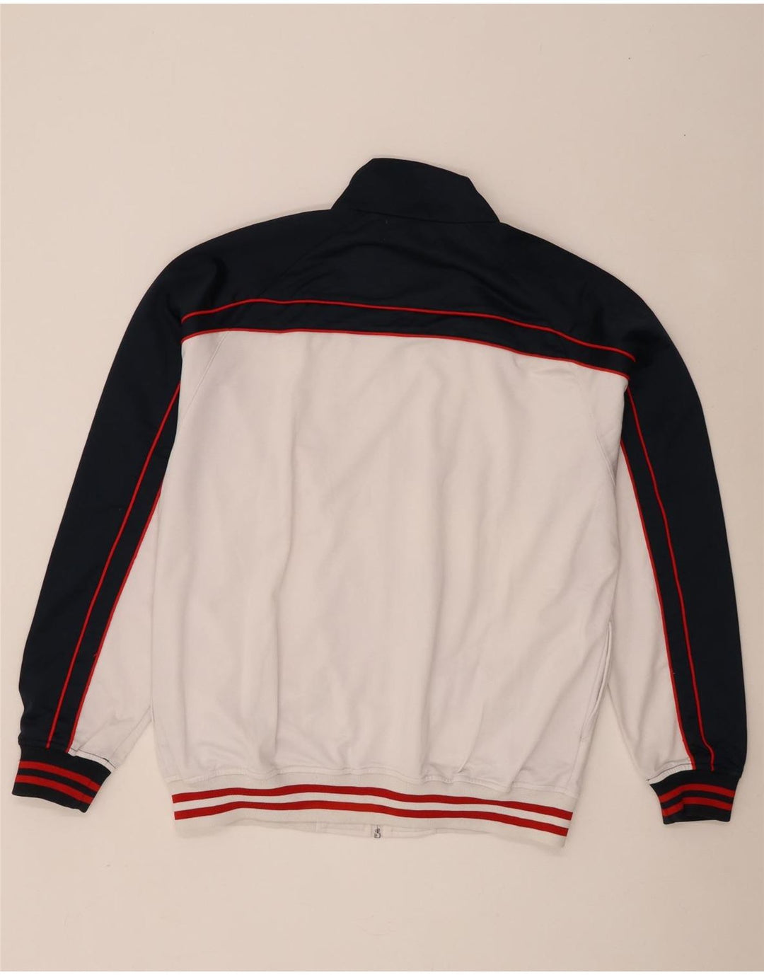 Kappa Herren-Trainingsanzugoberteil, Jacke, 2XL, weißes Colourblock-Polyester